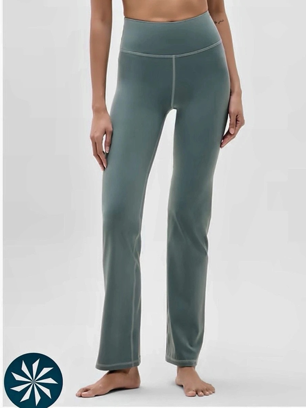 Athleta Elation Ultra High Rise Straight Leg Pant in Celestial Blue & Botanical